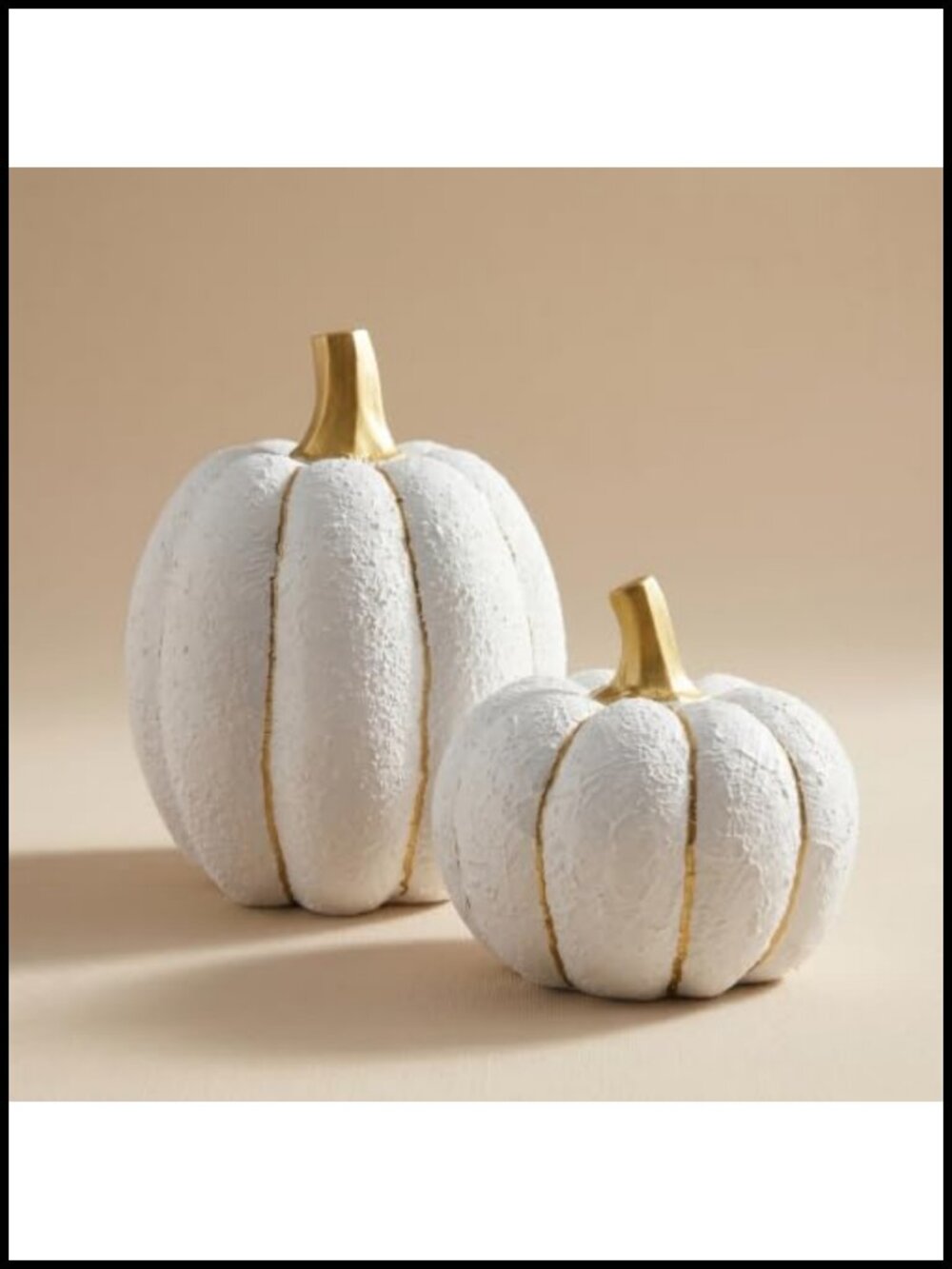 Resin Pumpkin Decor Set 2 Textured Fall Thanksgiving Tabletop Figurines